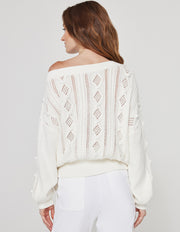 CABLE KNIT OFF THE SHOULDER SWEATER
