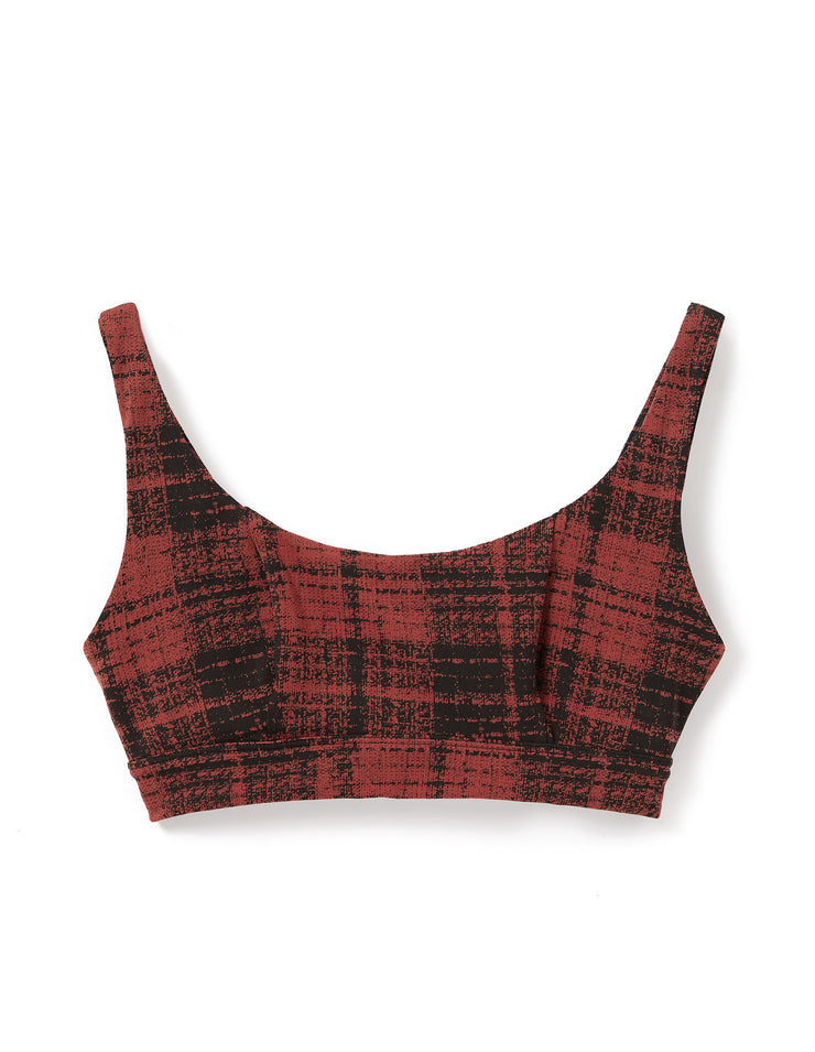 PLAID SPORTS BRA IN RED