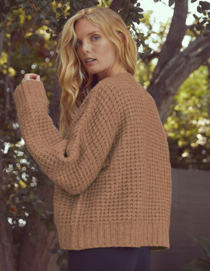 Chunky waffle deals knit cardigan
