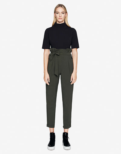 PAPERBAG PANT IN OLIVE GREEN