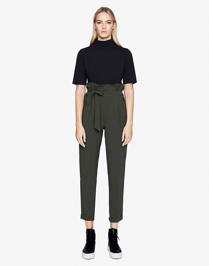 PAPERBAG PANT IN OLIVE GREEN