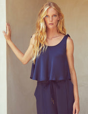 TRIBECA TIE TOP IN NAVY