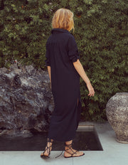 TROPEZ OVERSIZED SHIRT DRESS IN BLACK II