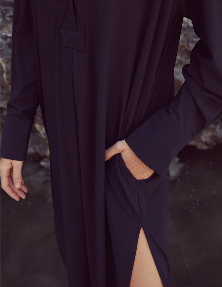 TROPEZ OVERSIZED SHIRT DRESS IN BLACK II