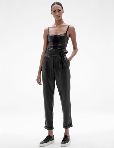 VEGAN LEATHER PANT IN BLACK