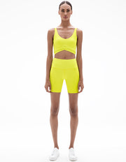 TIE BACK RIB TANK IN LIME