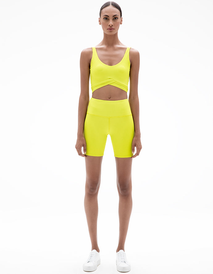 TIE BACK RIB TANK IN LIME
