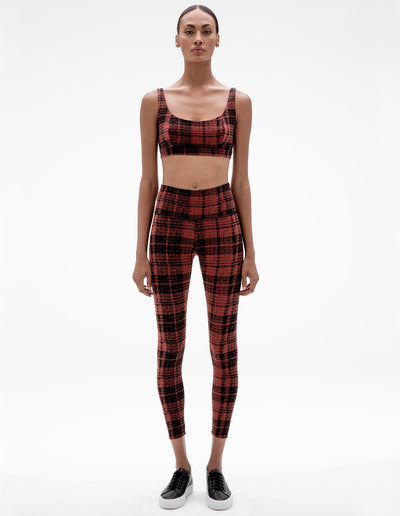PLAID LEGGING IN RED