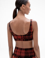 PLAID SPORTS BRA IN RED