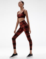 PLAID SPORTS BRA IN RED