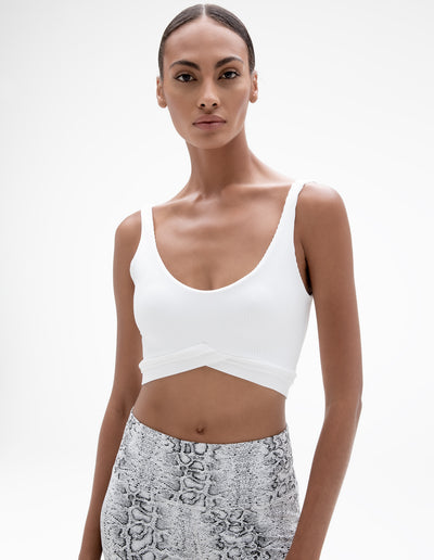 TIE BACK RIB TANK IN WHITE