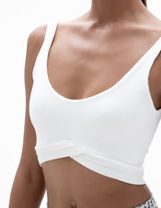 TIE BACK RIB TANK IN WHITE