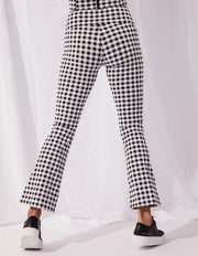 KICK FLARE PANTS IN GINGHAM