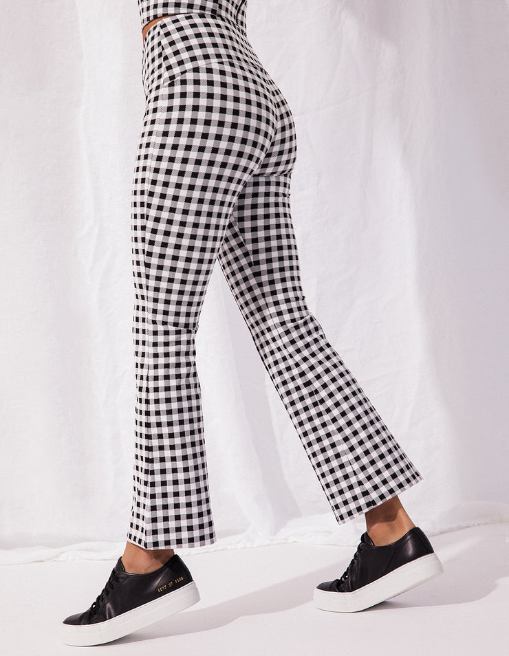KICK FLARE PANTS IN GINGHAM