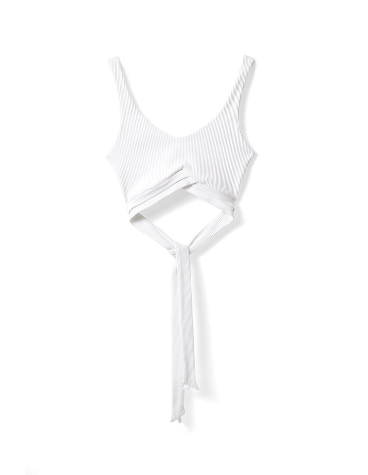 TIE BACK RIB TANK IN WHITE